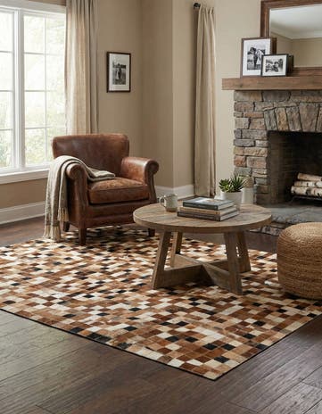4' 1 x 5' 11 Cowhide - Patchwork Rug