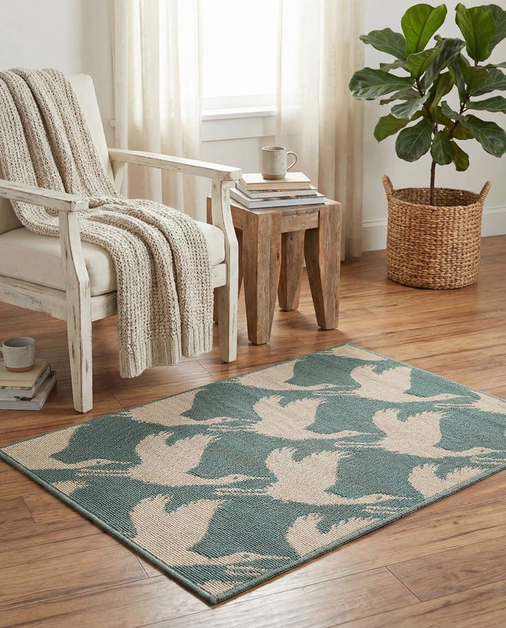 Detail image of 2' x 3' Easy-Clean Coastal Indoor / Outdoor Rug
