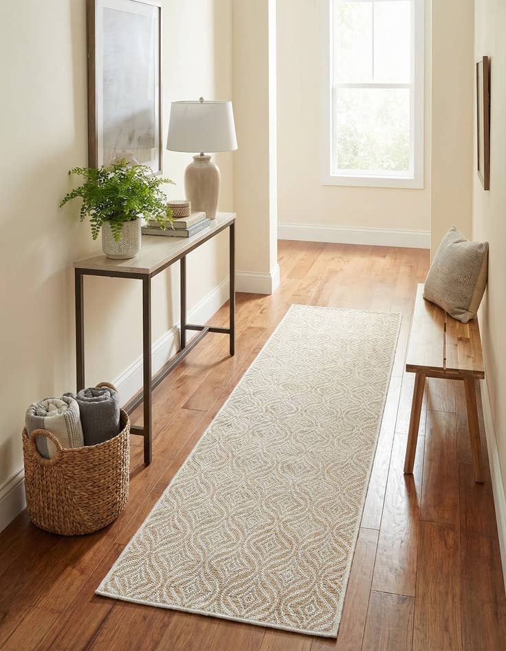 Detail image of 2' x 8' Easy-Clean Trellis Indoor / Outdoor Runner Rug