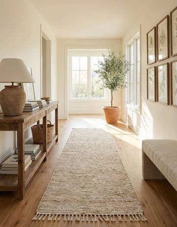 2' 11 x 16' 1 Hand Woven Chindi Jute Runner Rug