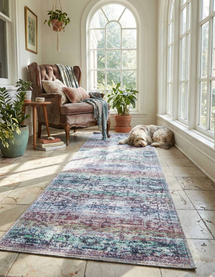 Detail image of 2' x 10'  Washable Renaissance Runner Rug