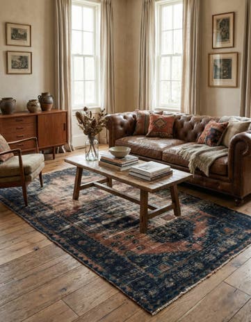4' 3 x 6' 5 Hand Knotted Ultra Vintage Persian Wool Rug