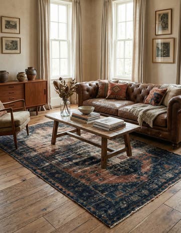 4' 3 x 6' 5 Hand Knotted Ultra Vintage Persian Wool Rug