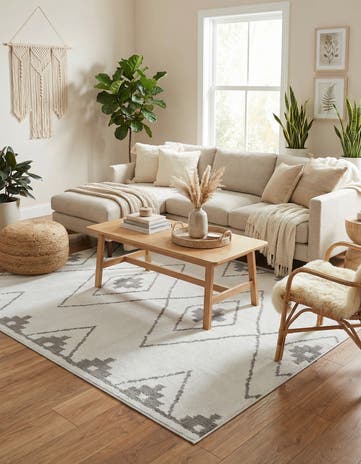 Ivory Oslo Square Rug