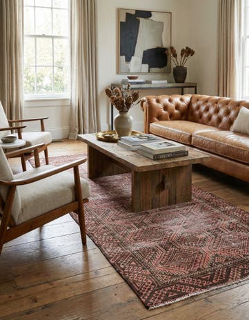 3' 7 x 7' 6 Hand Knotted Ultra Vintage Persian Wool Runner Rug