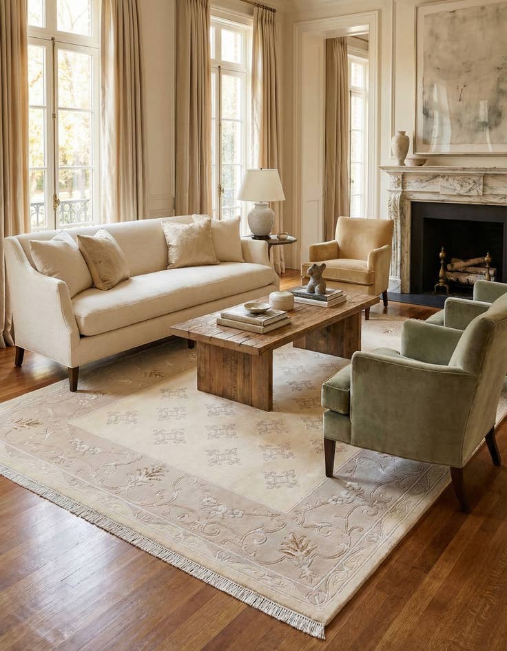 Detail image of  6' 7 x 9' 8  Hand Knotted Darya Wool Rug