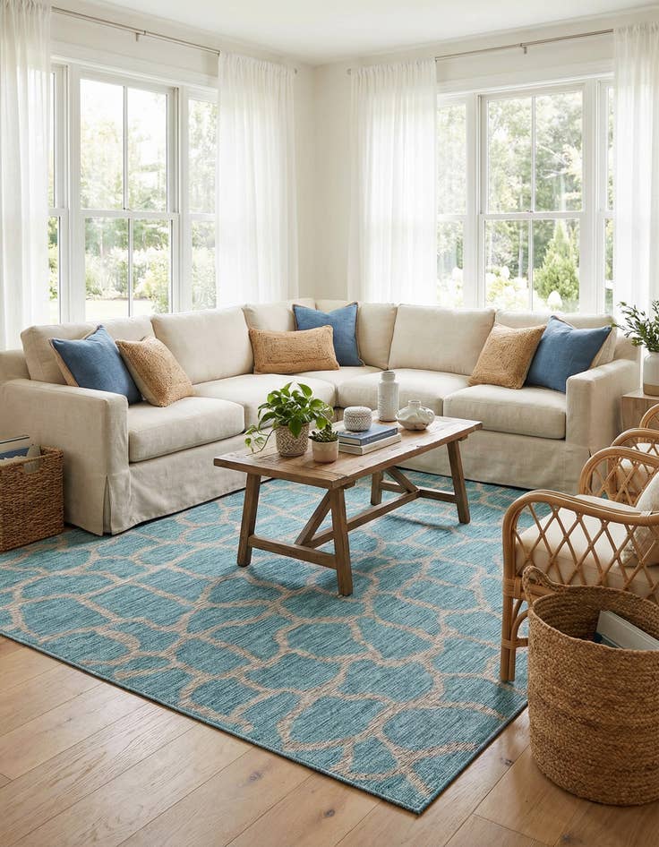 Detail image of 9' x 12'  Washable Safari Indoor / Outdoor Rug