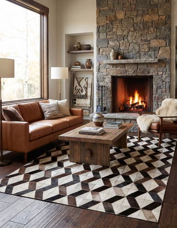 5' x 8' Cowhide Leather Rug