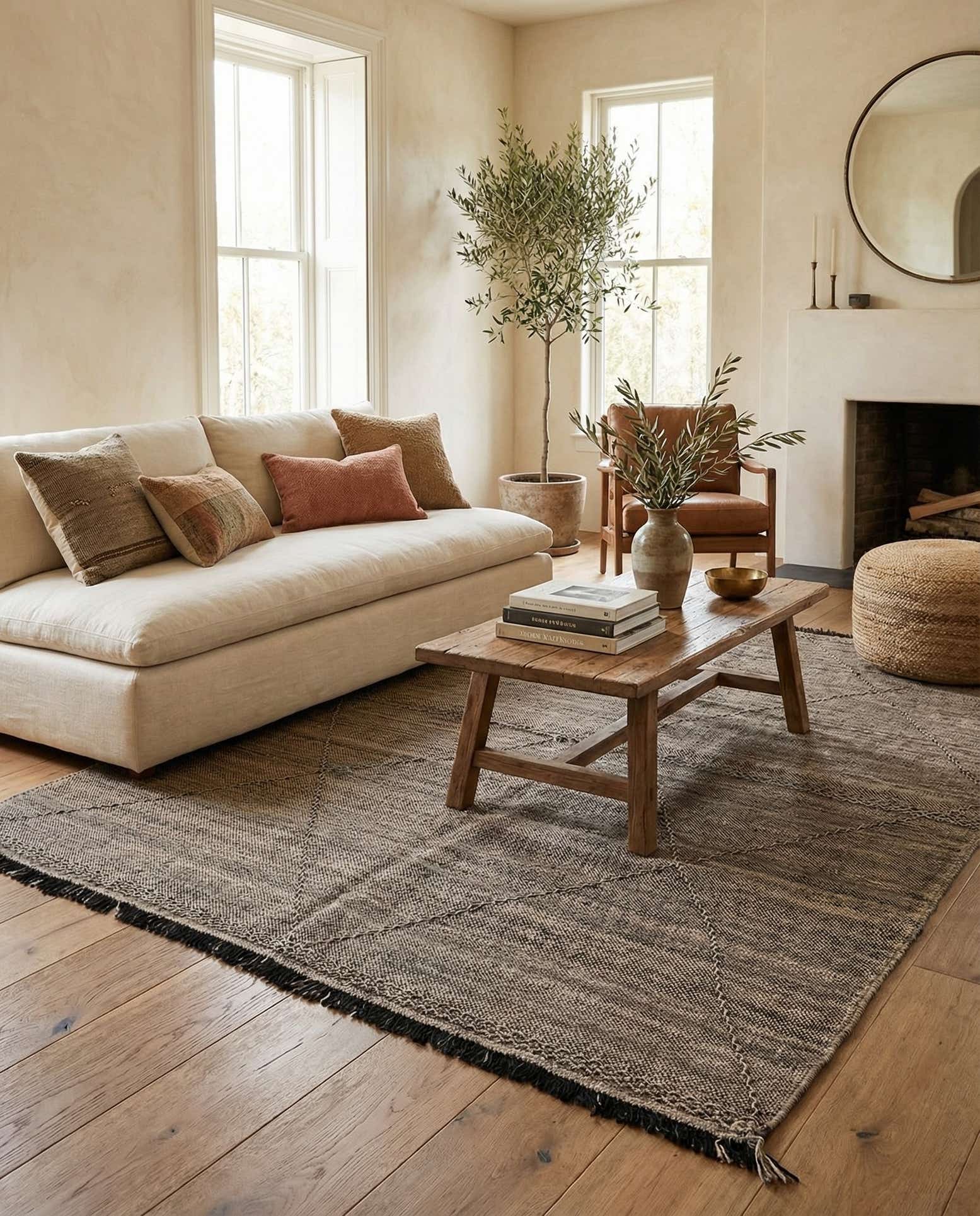 7' 2 x 9' 6 Hand Knotted Moroccan Wool Rug