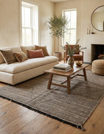 7' 2 x 9' 6 Hand Knotted Moroccan Wool Rug