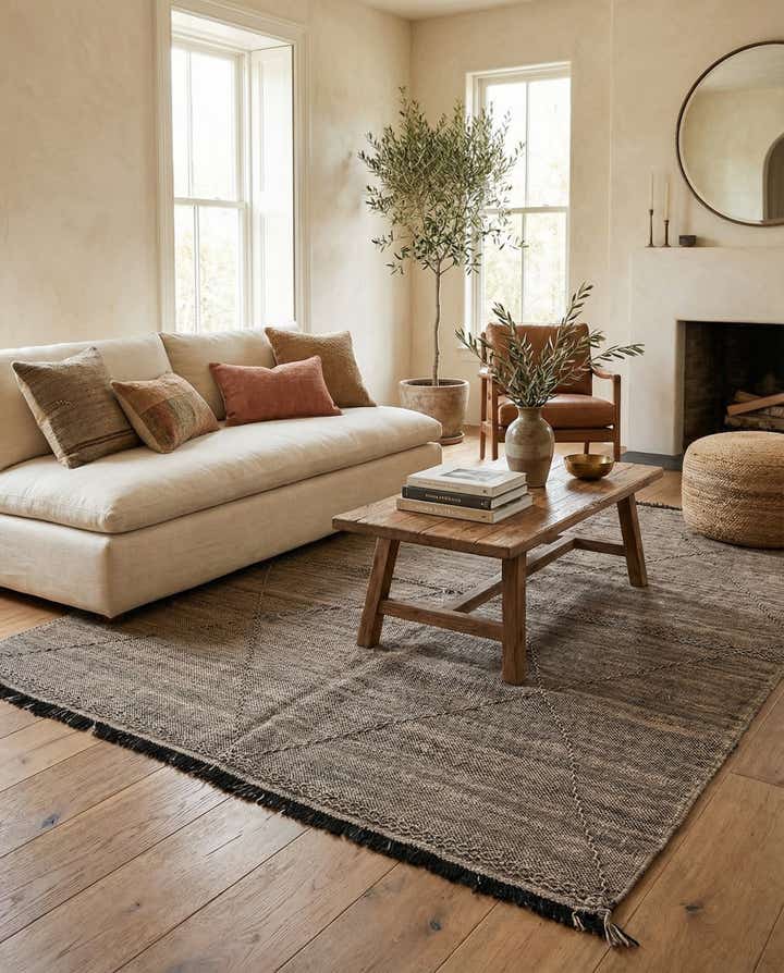 7' 2 x 9' 6 Hand Knotted Moroccan Wool Rug