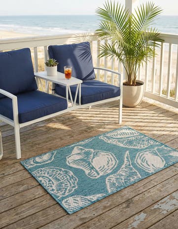 2' x 3' Easy-Clean Coastal Indoor / Outdoor Rug