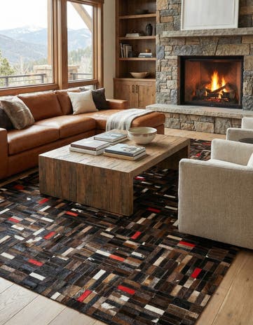 5' 1 x 8' Cowhide - Patchwork Rug