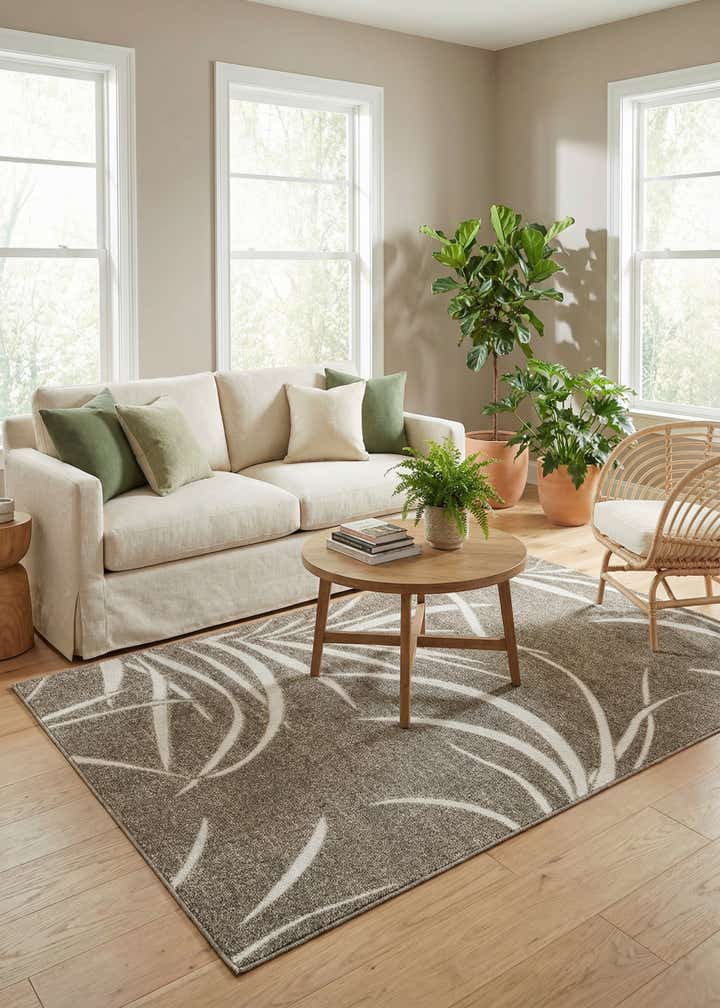 5' x 8' Easy-Clean Botanical Indoor / Outdoor Rug