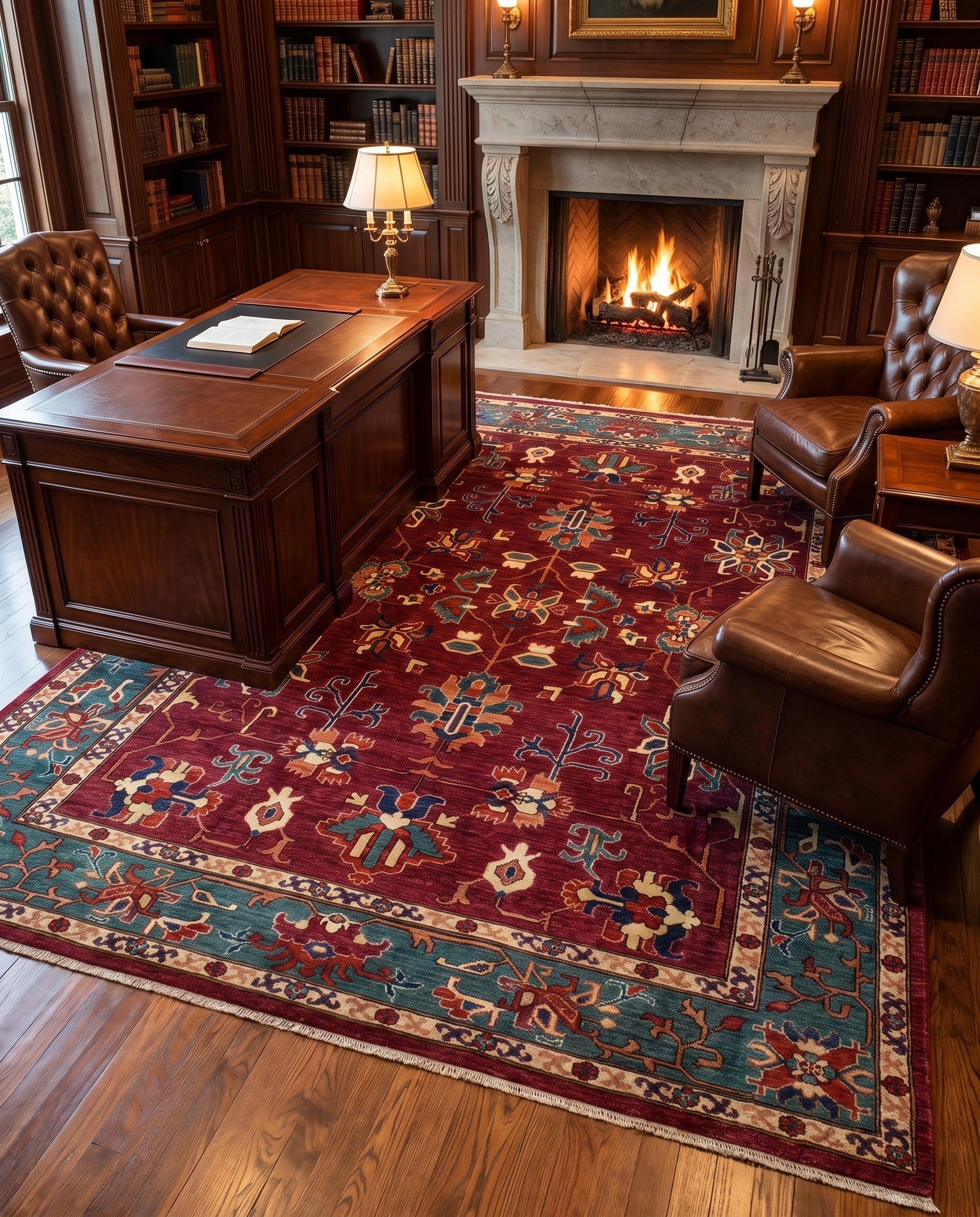 6' 9 x 9' 7 Hand Knotted Heriz Rug