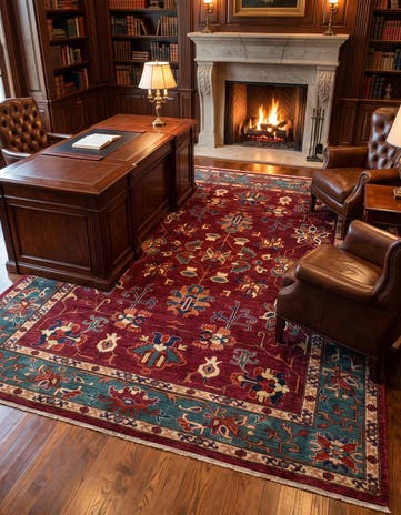 6' 9 x 9' 7 Hand Knotted Heriz Rug
