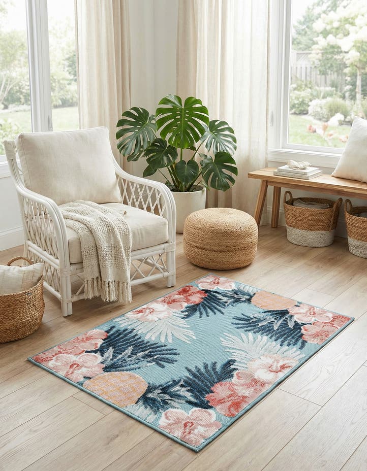 2' 2 x 3' Easy-Clean Botanical Indoor / Outd...