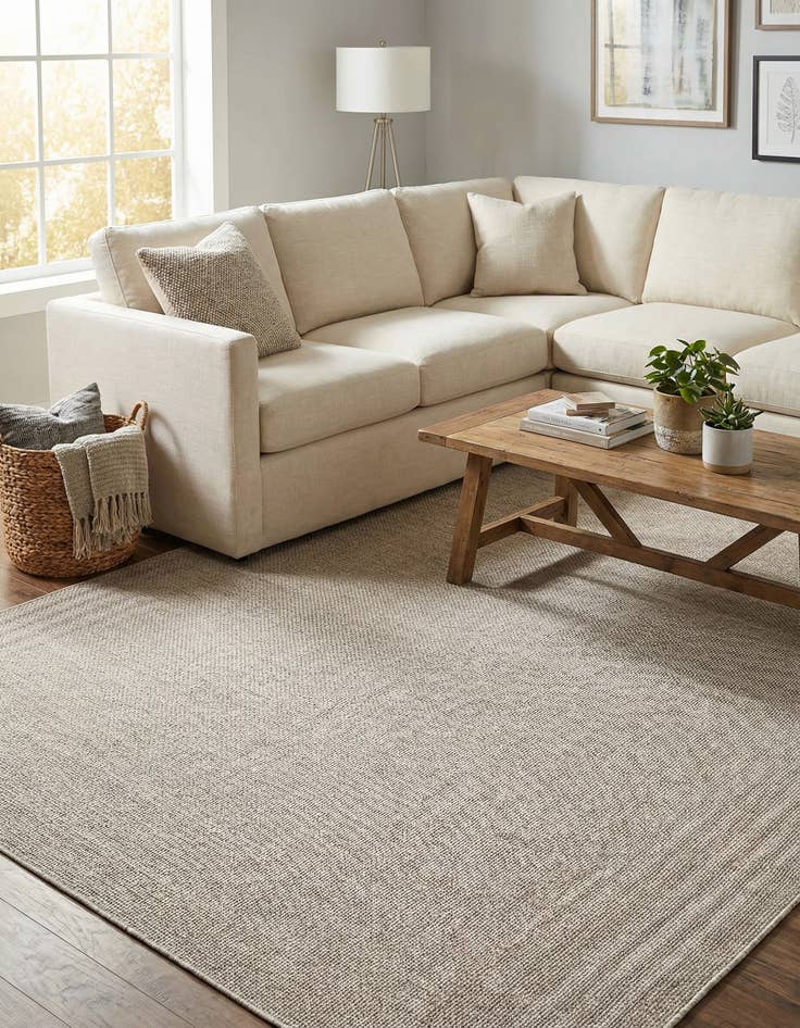 Detail image of 10' x 10'  Washable Solid Indoor / Outdoor Square Rug