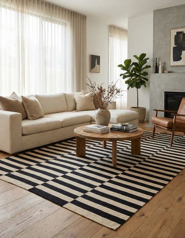 6' 6 x 9' 7 Hand Woven Kilim Modern Wool Rug