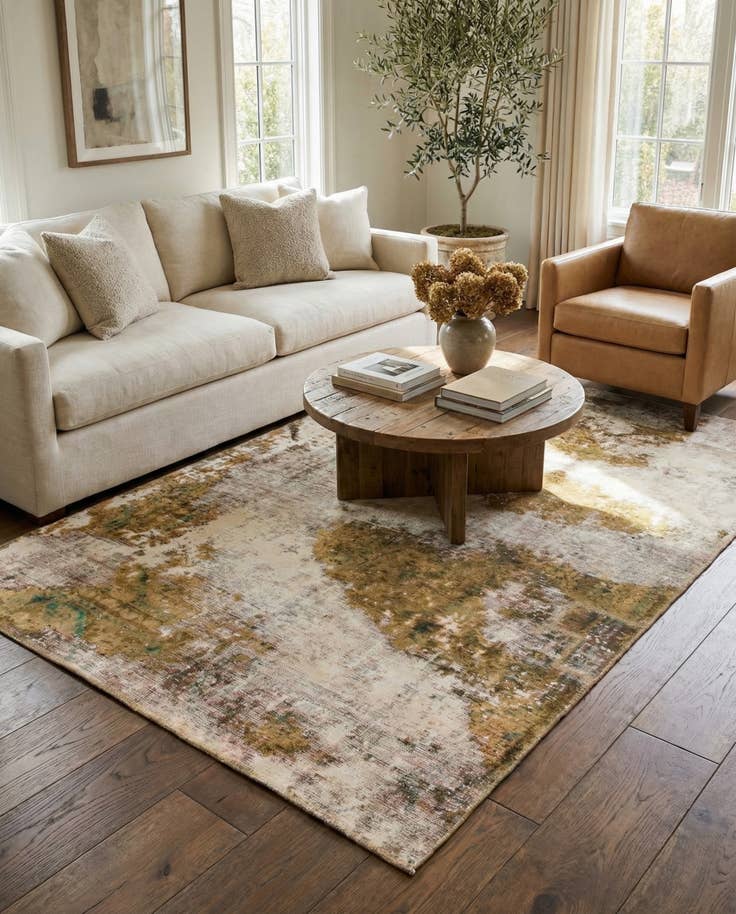 Detail image of 4' 2 x 6' 3 Hand Knotted Ultra Vintage Persian Wool Rug