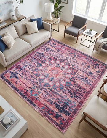 7' 3 x 7' 3 Washable Francesca Square Rug