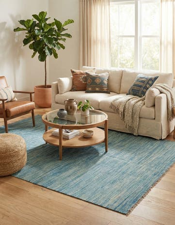4' 10 x 6' 7 Hand Woven Kilim Modern Wool Rug