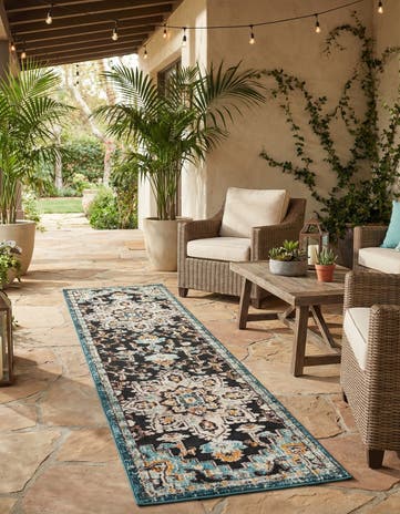 2' 7 x 10' Easy-Clean Casablanca Indoor / Outdoor Runner Rug