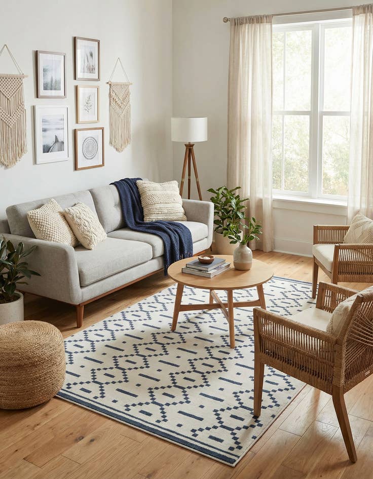 Detail image of 5' 3 x 7' 8 Lattice Rug