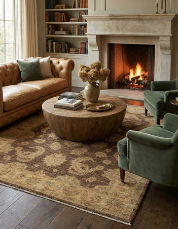 5' x 7' 8 Hand Knotted Peshawar Ziegler Rug