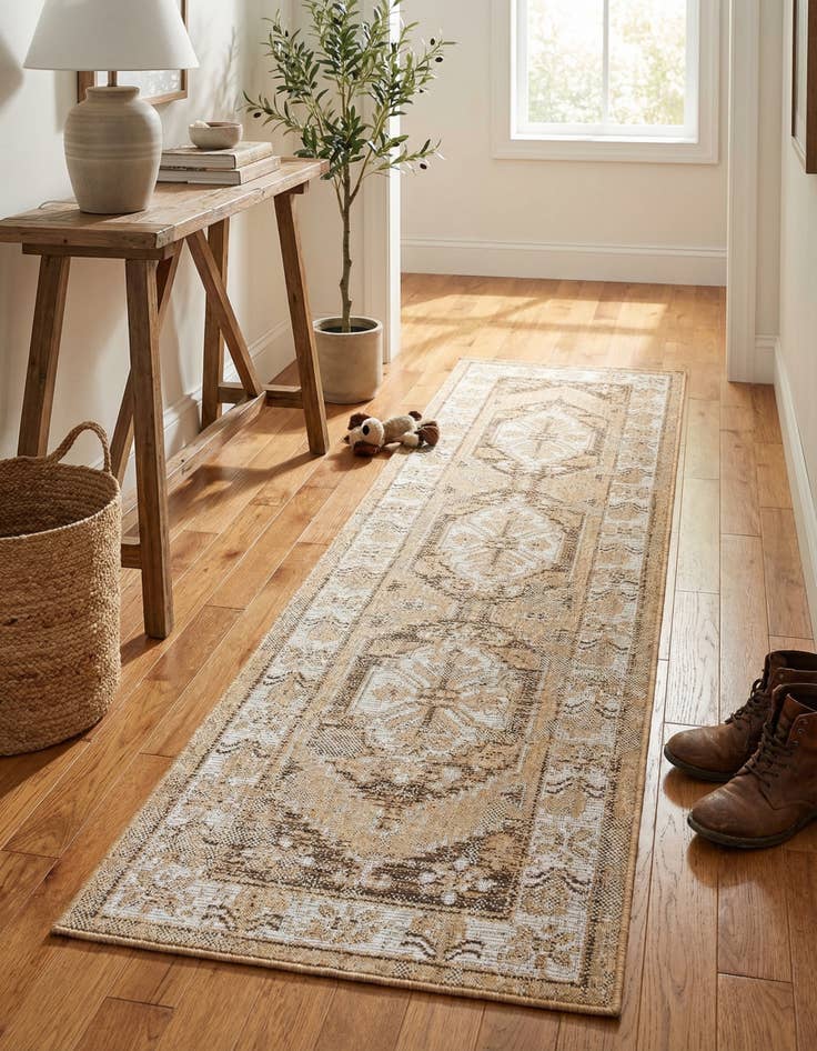 Detail image of 2' x 8'  Washable Traditional Indoor / Outdoor Runner Rug