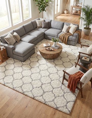 10' 8 x 14' Lattice Shag Rug