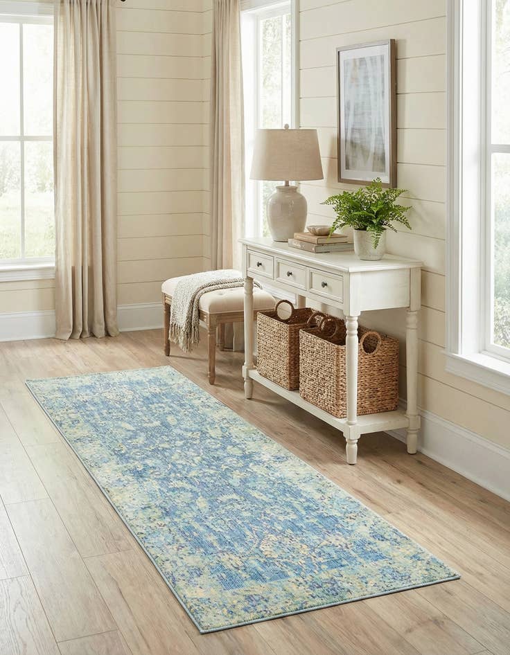 Detail image of 2' 3 x 6' Aqua Runner Rug