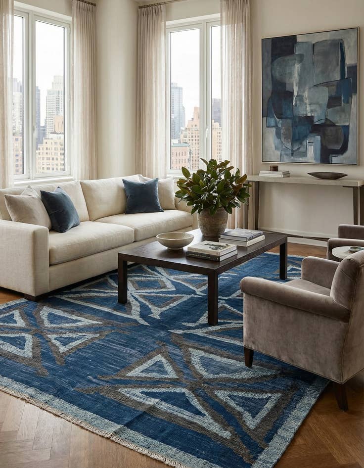 Detail image of 7' 9 x 10' 10 Hand Knotted Darya Wool Rug