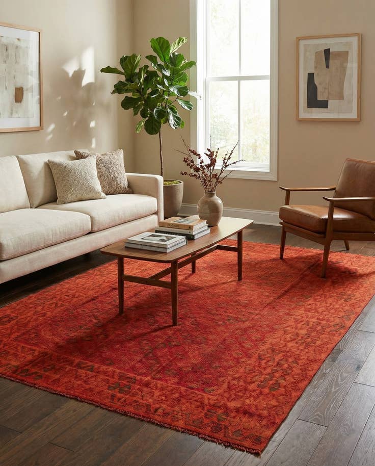 Detail image of 7' x 9' 6 Hand Woven Kilim Modern Wool Rug