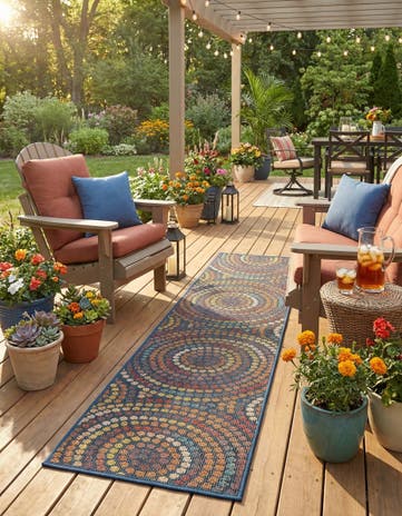 2' x 8' Easy-Clean Baja Indoor / Outdoor Runner Rug
