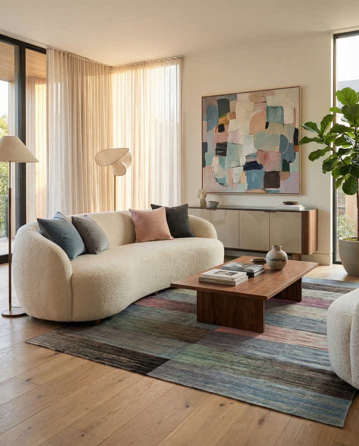 8' 1 x 9' 8 Hand Woven Kilim Modern Wool Rug