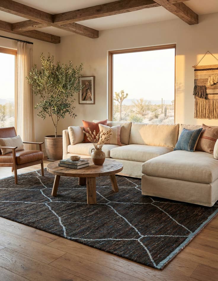 Detail image of 7' 9 x 10' 10  Hand Knotted Moroccan Wool Rug