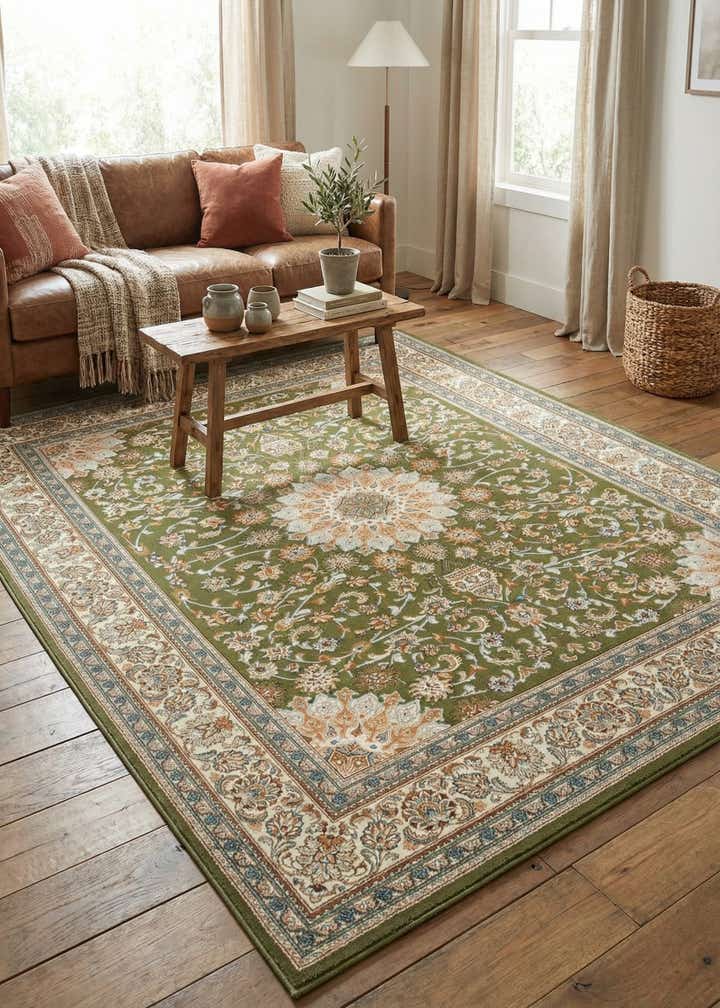 7' 10 x 10' Easy-Clean Traditional Indoor / Outdoor Rug