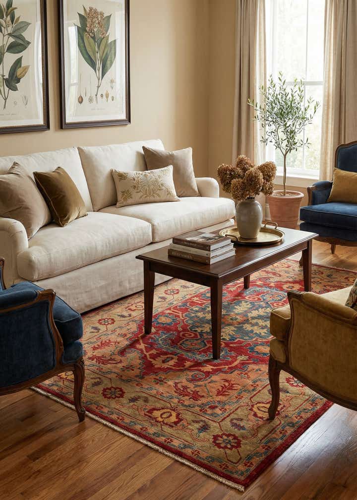 5' 6 x 8' 5 Hand Knotted Ziegler Wool Rug