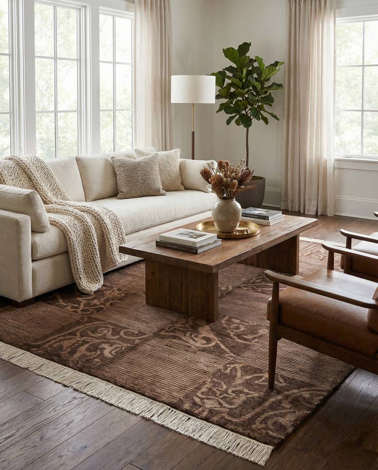 Detail image of 4' 11 x 6' 7 Hand Knotted Darya Wool Rug