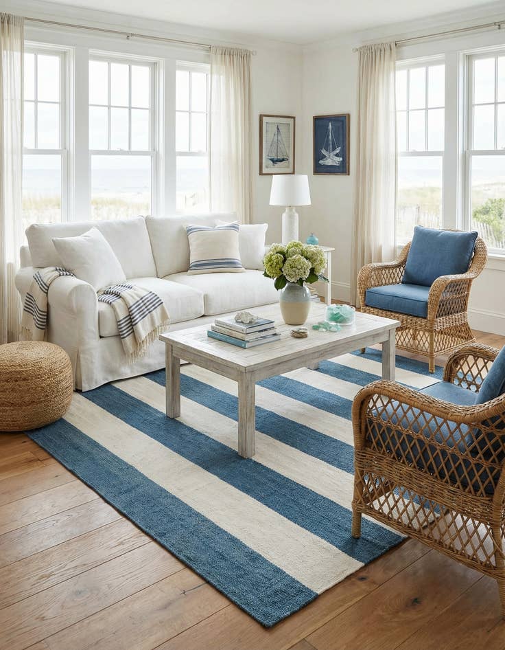 Detail image of 7' 10 x 7' 10  Hand Woven Jill Zarin Hamptons Square Rug