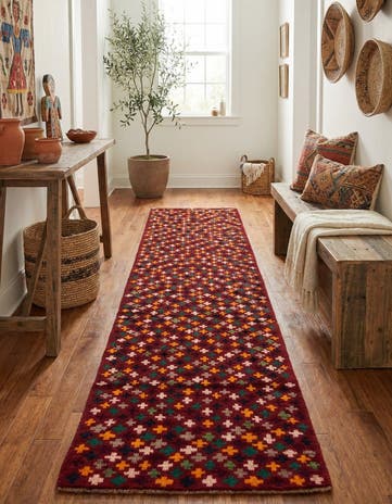 2' 8 x 9' 8 Hand Knotted Balouch Wool Runner Rug