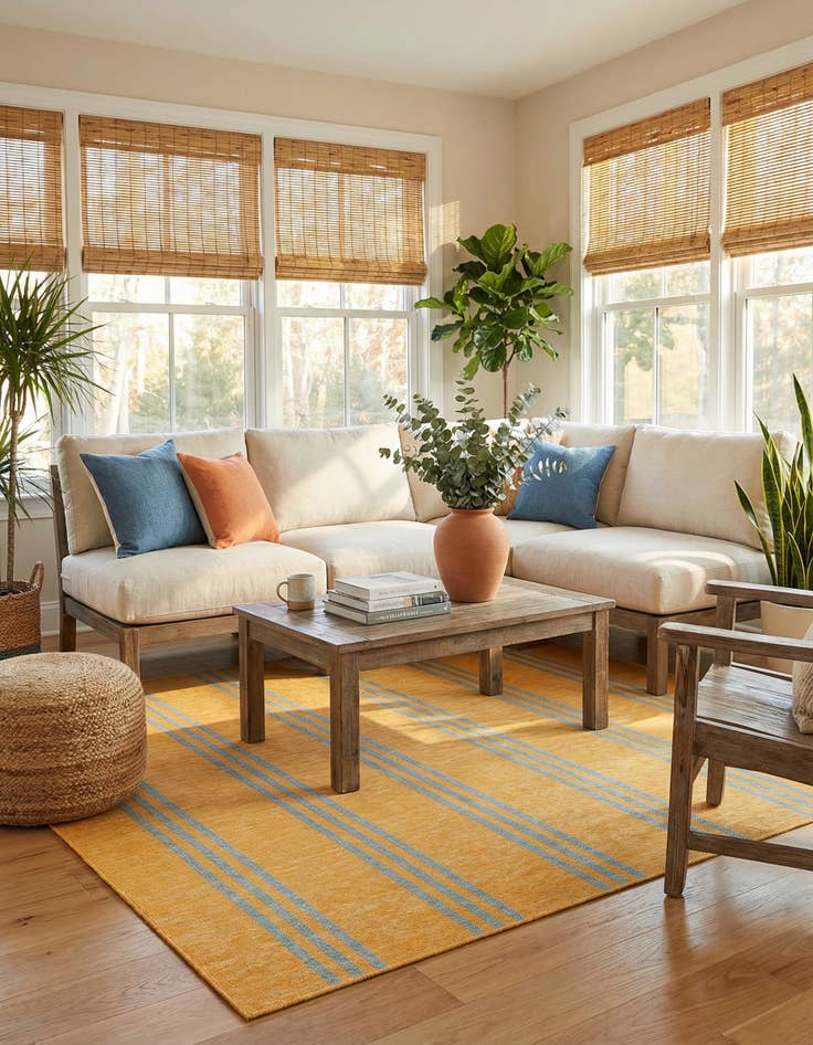 Detail image of 7' 10 x 7' 10  Washable Jill Zarin Anguilla Indoor / Outdoor Square Rug