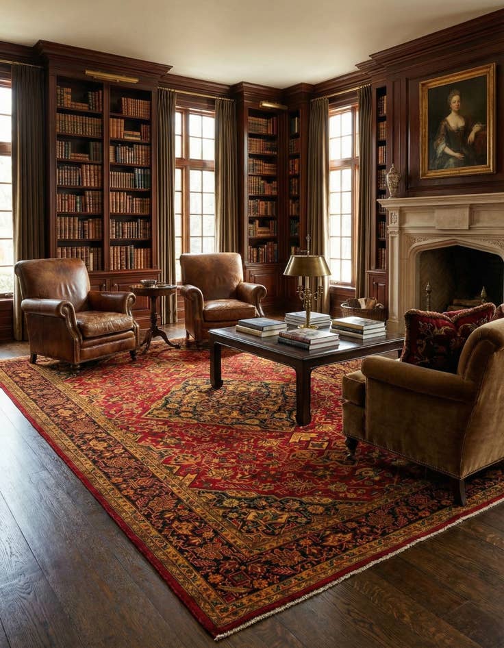 Detail image of 9' 5 x 13'  Hand Knotted Najafabad Persian Wool Rug