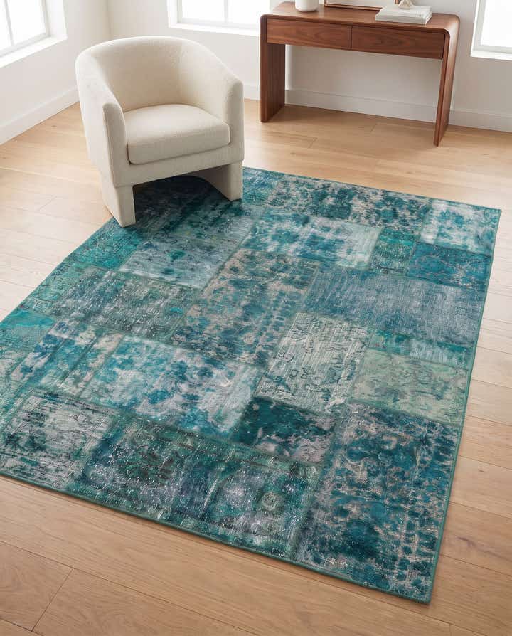 5' 2 x 6' 1 Hand Knotted Ultra Vintage Persian Wool Square Rug