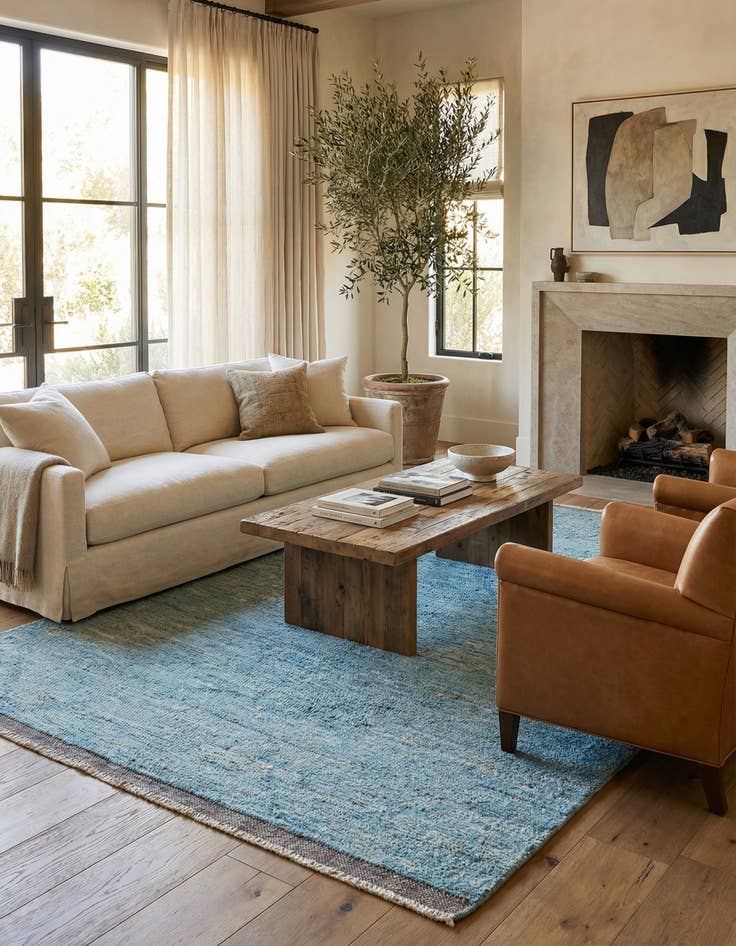 Detail image of 6' 1 x 9' 6  Hand Knotted Moroccan Wool Rug