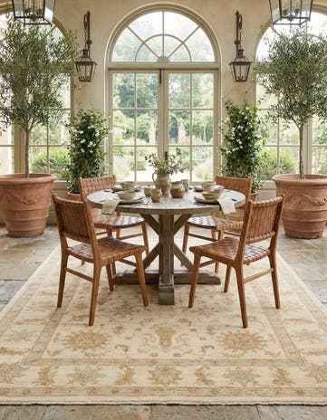 5' 8 x 8' Hand Knotted Peshawar Ziegler Rug