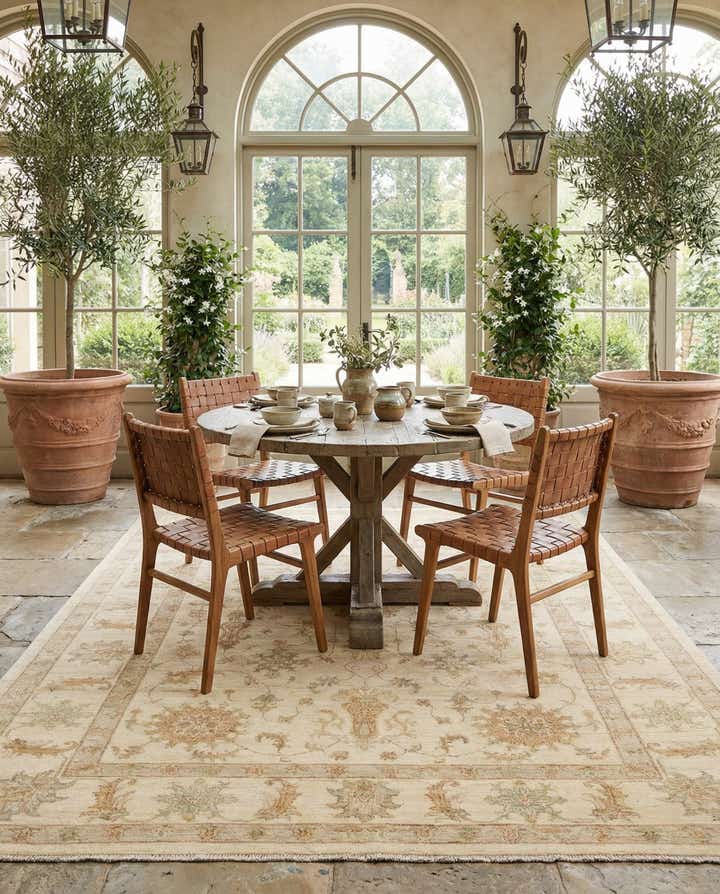 5' 8 x 8' Hand Knotted Peshawar Ziegler Rug