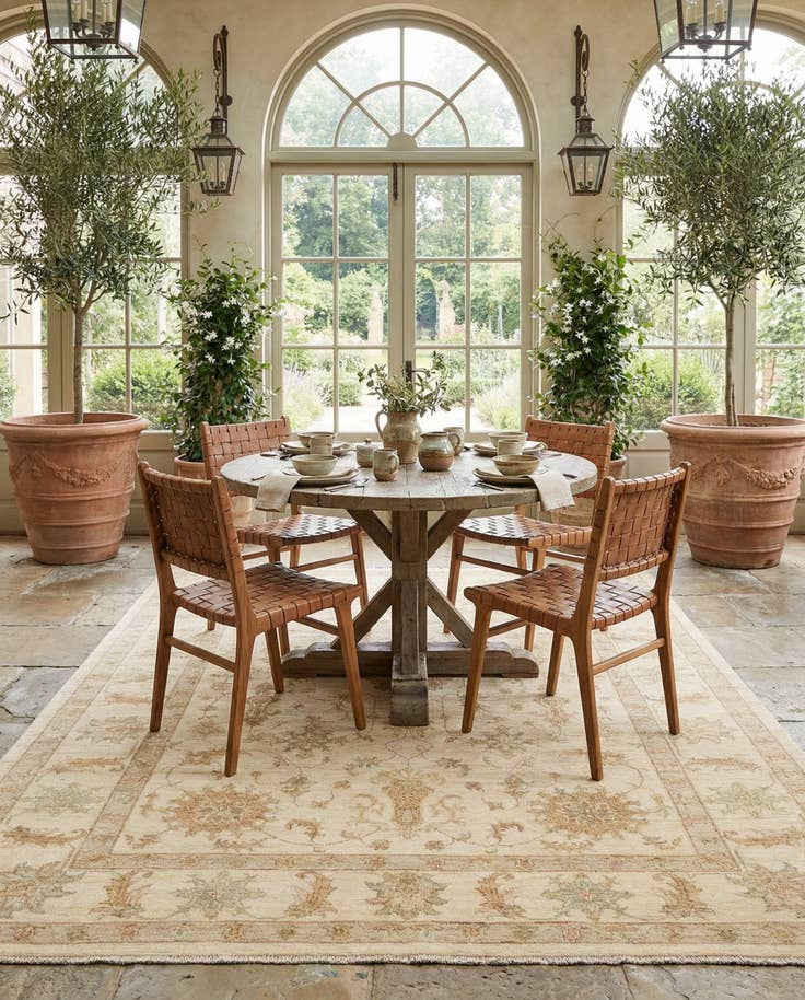 Detail image of 5' 8 x 8' Hand Knotted Peshawar Ziegler Rug