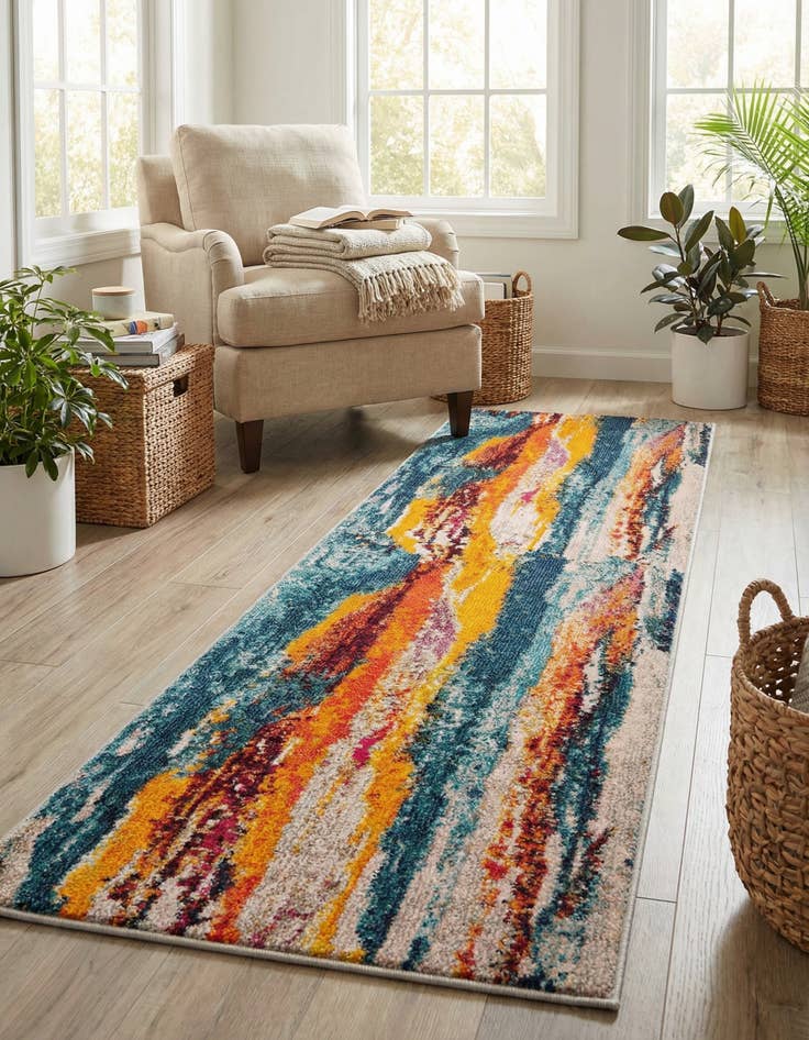 Detail image of 2' x 8'  Washable Haerfest Runner Rug